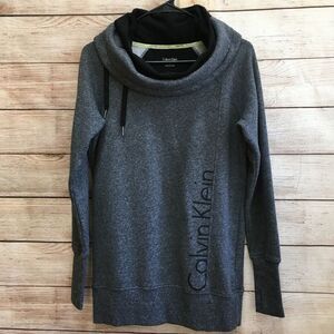 EXCELLENT CONDITION CALVIN KLEIN PERFORMANCE COWL‎ NECK SWEATSHIRT IN GRAY